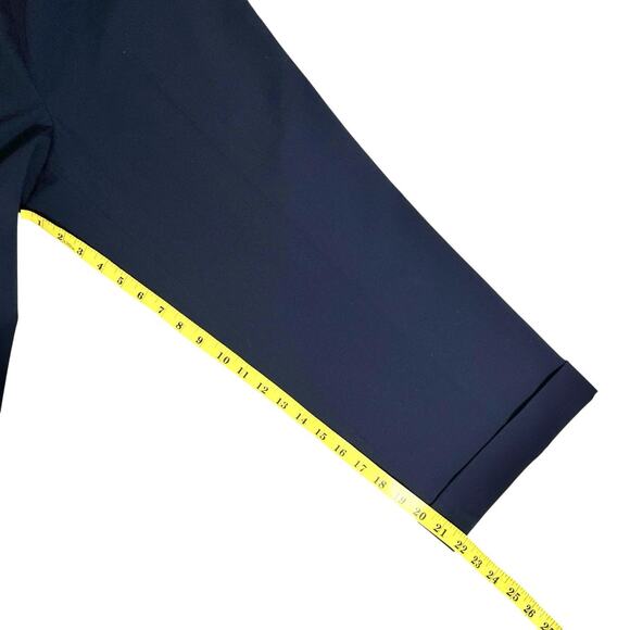 Judith Hart Womens Capri Pants Size Petite 14 Navy Blue Cuffs Side Zip Nautical - Picture 11 of 12